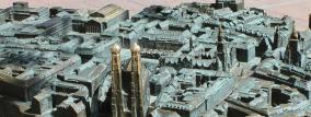 Kupfer Modell der Stadt vor der Frauenkirche